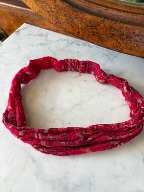 Free People Red Patterned Elastic Fabric Headband - Women Accessories